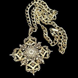 Vintage ART Renaissance Revival Maltese Cross Necklace